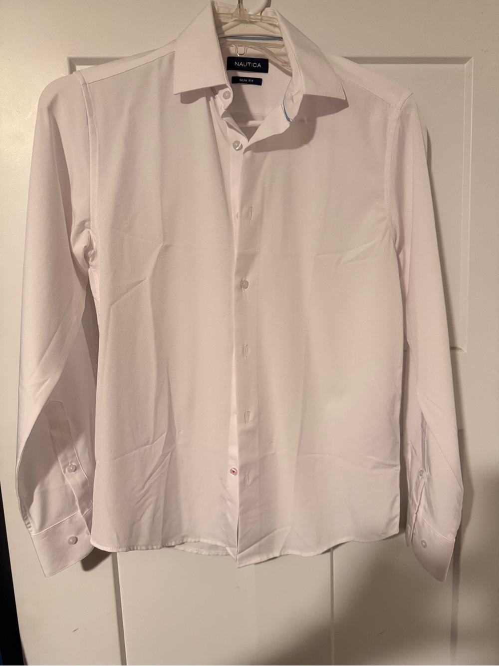 Nautica Men's White Dress Shirt - Spread Collar